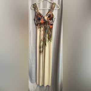 Fresh of LA Cream peacock dress size medium